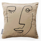 Open Face | Sustainable Velvet Cushion - Taupe 40 x 40 cm Standard by Izabela Peters