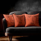 Open Face | Sustainable Velvet Cushion - Burnt Ochre 40 x 40 cm Standard by Izabela Peters
