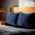 Open Face | Sustainable Velvet Cushion - Petrol Blue 40 x 40 cm Standard by Izabela Peters