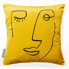 Open Face | Sustainable Velvet Cushion - Mustard Ochre 40 x 40 cm Standard by Izabela Peters