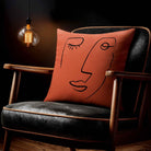 Open Face | Sustainable Velvet Cushion - Burnt Ochre 40 x 40 cm Standard by Izabela Peters