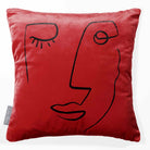 Open Face | Sustainable Velvet Cushion - Crimson Muse 40 x 40 cm Standard by Izabela Peters