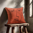 Open Face | Sustainable Velvet Cushion - Burnt Ochre 40 x 40 cm Standard by Izabela Peters