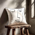 Open Face | Sustainable Velvet Cushion - White & Black 40 x 40 cm Standard by Izabela Peters