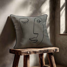 Open Face | Sustainable Velvet Cushion - Beluga 40 x 40 cm Standard by Izabela Peters