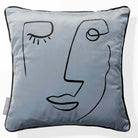 Open Face | Sustainable Velvet Cushion - French Grey 40 x 40 cm Piped by Izabela Peters