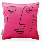 Open Face | Sustainable Velvet Cushion - Hot Pink 40 x 40 cm Standard by Izabela Peters