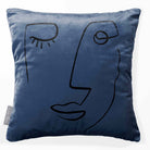 Open Face | Sustainable Velvet Cushion - Petrol Blue 40 x 40 cm Standard by Izabela Peters
