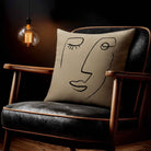 Open Face | Sustainable Velvet Cushion - Taupe 40 x 40 cm Standard by Izabela Peters