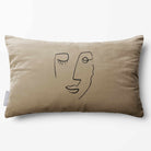 Open Face | Sustainable Velvet Rectangle Cushion - Taupe 50 x 30 cm Standard by Izabela Peters