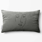 Open Face | Sustainable Velvet Rectangle Cushion - French Grey 50 x 30 cm Standard by Izabela Peters