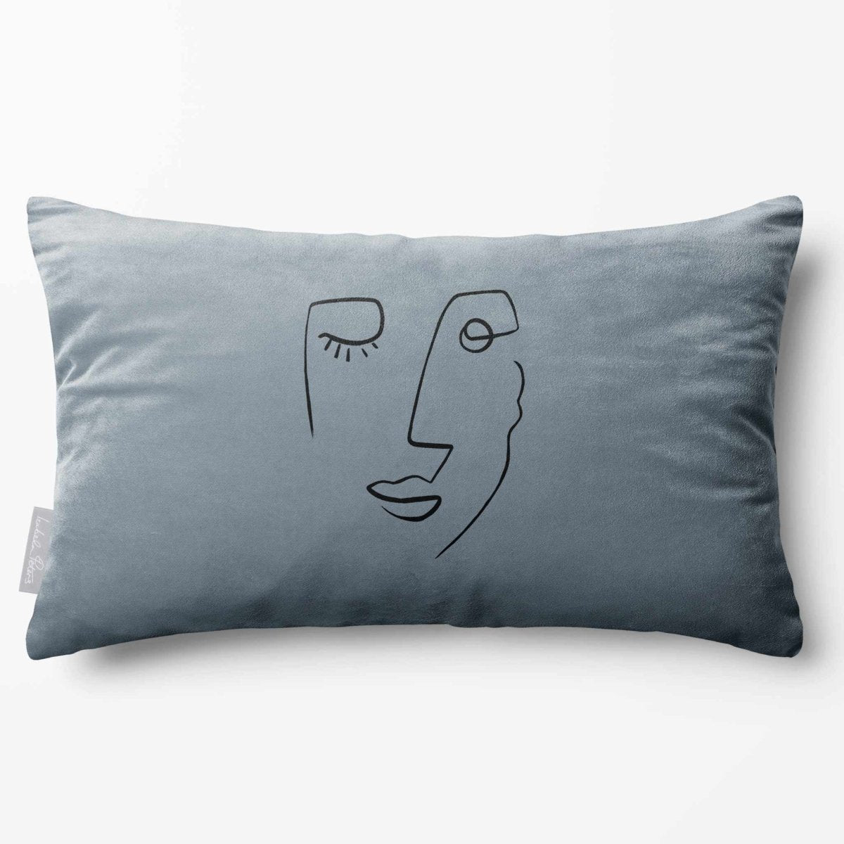 Open Face | Sustainable Velvet Rectangle Cushion - French Grey 50 x 30 cm Piped by Izabela Peters