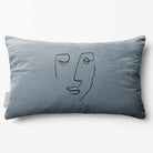 Open Face | Sustainable Velvet Rectangle Cushion - French Grey 50 x 30 cm Piped by Izabela Peters