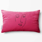 Open Face | Sustainable Velvet Rectangle Cushion - Hot Pink 50 x 30 cm Standard by Izabela Peters