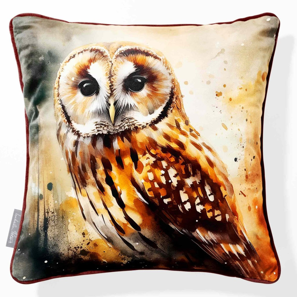 Owl | Sustainable Velvet Cushion - 40 x 40 cm Piped by Izabela Peters