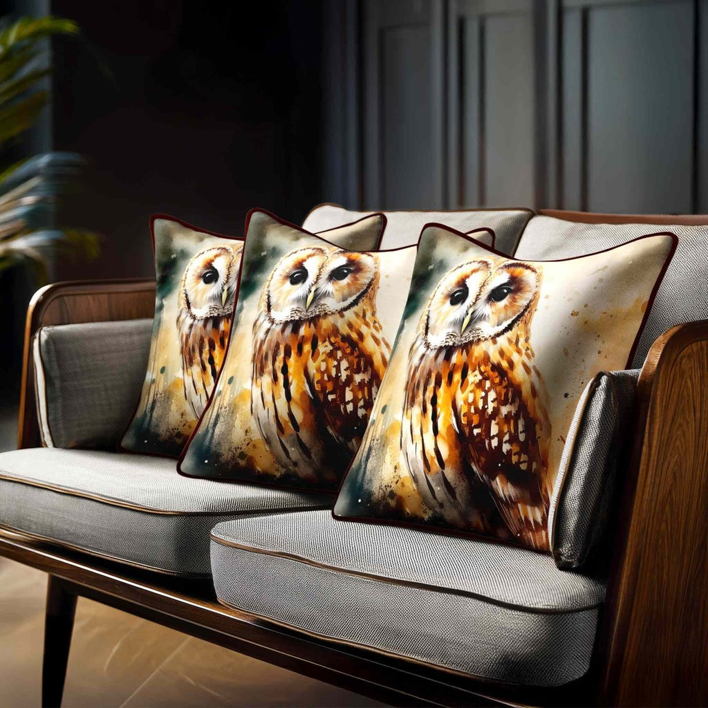 Owl | Sustainable Velvet Cushion - 40 x 40 cm Piped by Izabela Peters