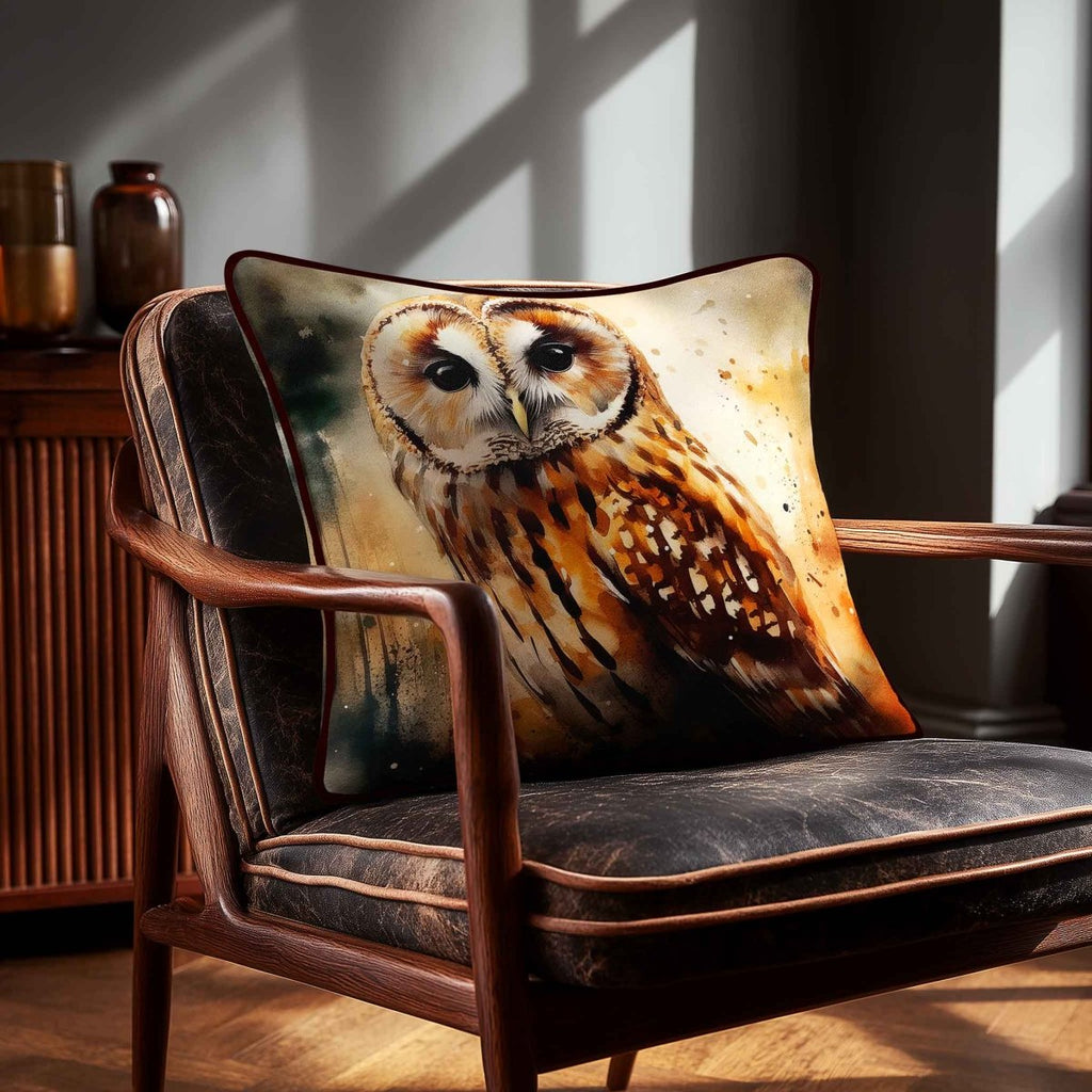 Owl | Sustainable Velvet Cushion - 40 x 40 cm Piped by Izabela Peters