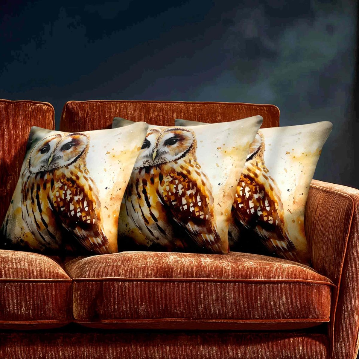 Owl | Sustainable Velvet Cushion - 40 x 40 cm Standard by Izabela Peters