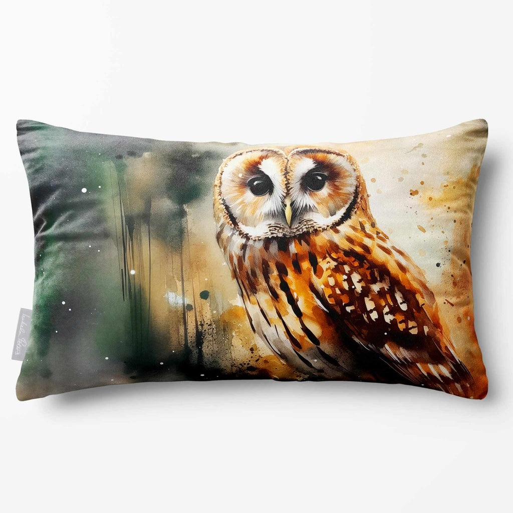 Owl | Sustainable Velvet Rectangle Cushion - 50 x 30 cm Standard by Izabela Peters