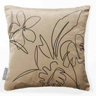 Palm and Leaves | Sustainable Velvet Cushion - Taupe 40 x 40 cm Standard by Izabela Peters