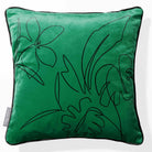Palm and Leaves | Sustainable Velvet Cushion - Emerald Green 40 x 40 cm Piped by Izabela Peters