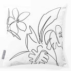 Palm and Leaves | Sustainable Velvet Cushion - White & Black 40 x 40 cm Standard by Izabela Peters