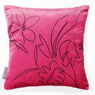 Palm and Leaves | Sustainable Velvet Cushion - Hot Pink 40 x 40 cm Standard by Izabela Peters