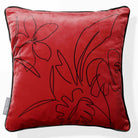 Palm and Leaves | Sustainable Velvet Cushion - Crimson Muse 40 x 40 cm Piped by Izabela Peters