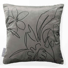 Palm and Leaves | Sustainable Velvet Cushion - Beluga 40 x 40 cm Standard by Izabela Peters
