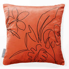 Palm and Leaves | Sustainable Velvet Cushion - Burnt Ochre 40 x 40 cm Standard by Izabela Peters