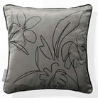 Palm and Leaves | Sustainable Velvet Cushion - Beluga 40 x 40 cm Piped by Izabela Peters