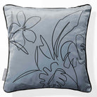 Palm and Leaves | Sustainable Velvet Cushion - French Grey 40 x 40 cm Piped by Izabela Peters