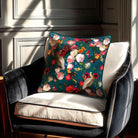 Peruvian Paradise | Sustainable Velvet Cushion - Teal 40 x 40 cm Standard by Izabela Peters