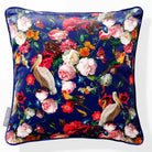 Peruvian Paradise | Sustainable Velvet Cushion - Midnight 40 x 40 cm Piped by Izabela Peters