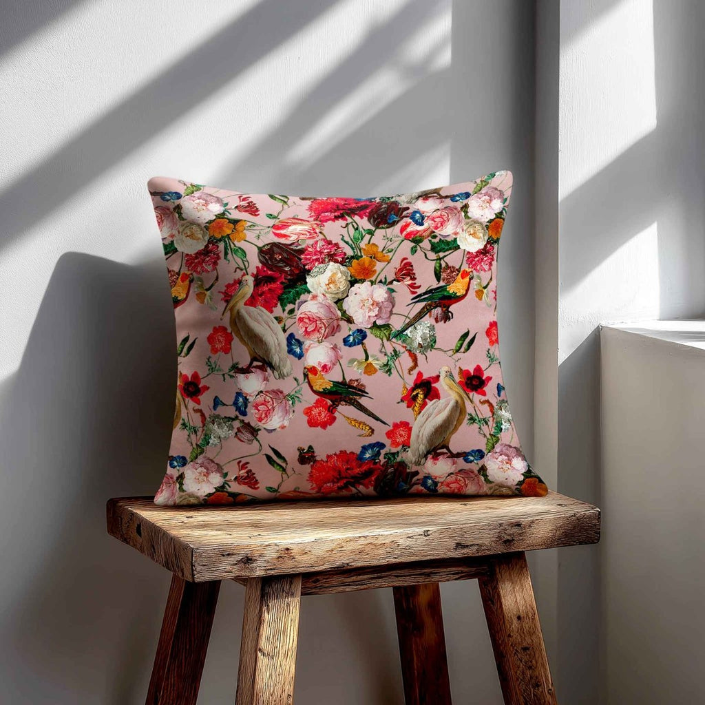 Peruvian Paradise | Sustainable Velvet Cushion - Rosewater 40 x 40 cm Standard by Izabela Peters