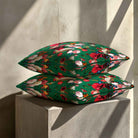 Peruvian Paradise | Sustainable Velvet Cushion - Emerald Green 40 x 40 cm Standard by Izabela Peters