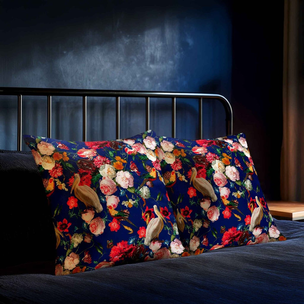 Peruvian Paradise | Sustainable Velvet Cushion - Midnight 40 x 40 cm Standard by Izabela Peters