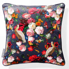 Peruvian Paradise | Sustainable Velvet Cushion - Graphite 40 x 40 cm Piped by Izabela Peters