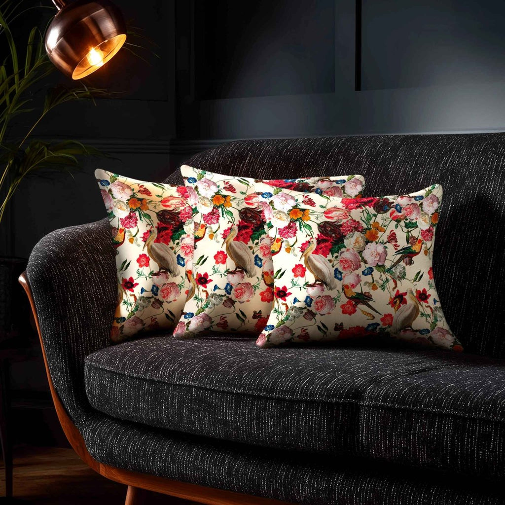 Peruvian Paradise | Sustainable Velvet Cushion - Ivory Cream 40 x 40 cm Standard by Izabela Peters