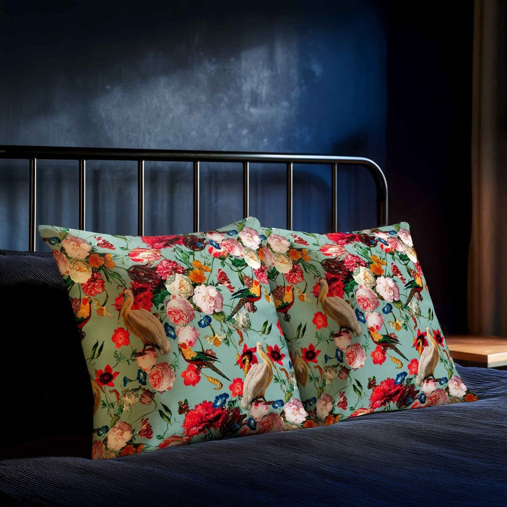 Peruvian Paradise | Sustainable Velvet Cushion - Blue Surf 40 x 40 cm Standard by Izabela Peters