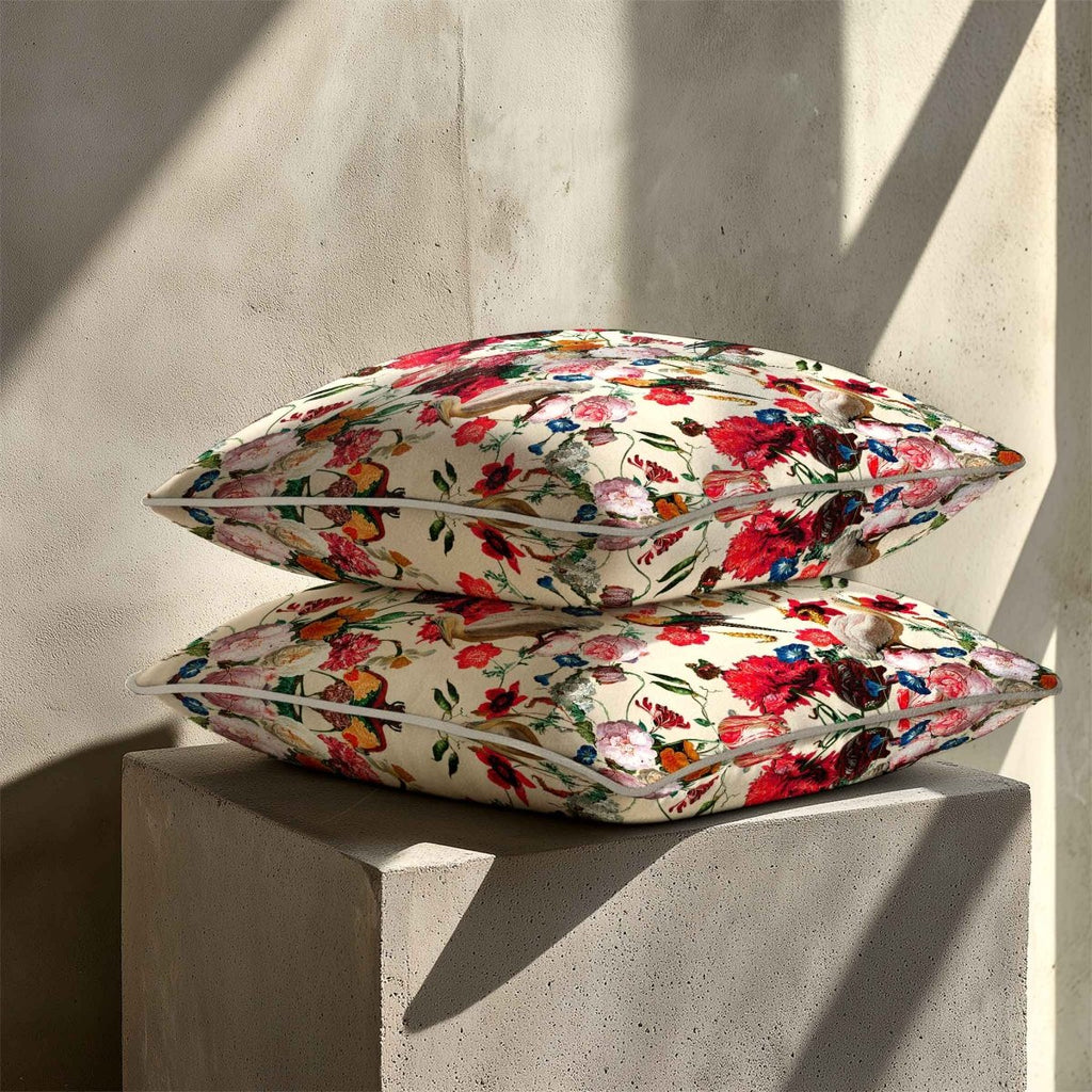 Peruvian Paradise | Sustainable Velvet Cushion - Ivory Cream 40 x 40 cm Standard by Izabela Peters