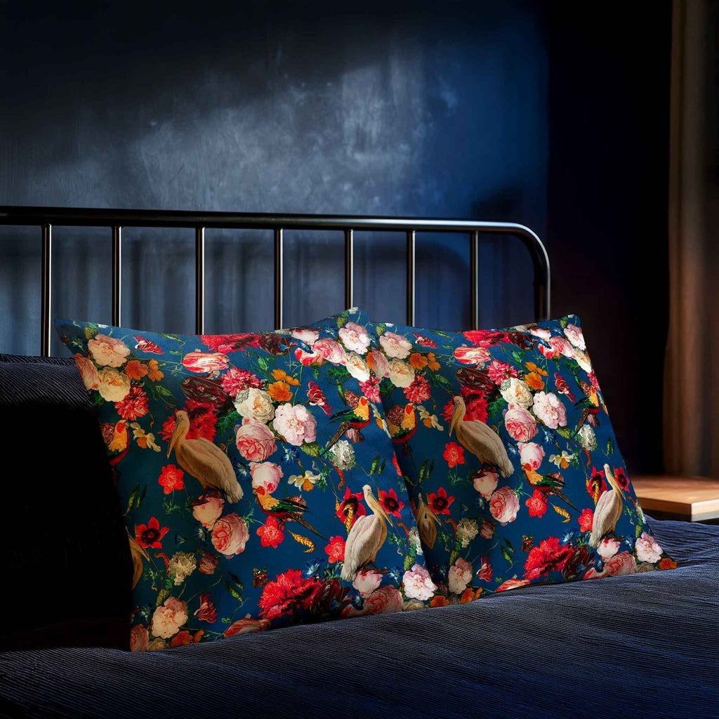 Peruvian Paradise | Sustainable Velvet Cushion - Estate Blue 40 x 40 cm Standard by Izabela Peters