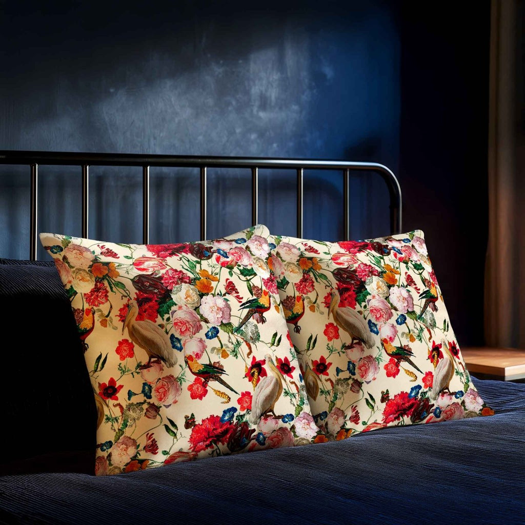 Peruvian Paradise | Sustainable Velvet Cushion - Ivory Cream 40 x 40 cm Standard by Izabela Peters