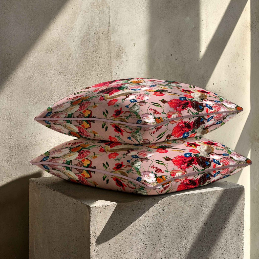Peruvian Paradise | Sustainable Velvet Cushion - Rosewater 40 x 40 cm Standard by Izabela Peters