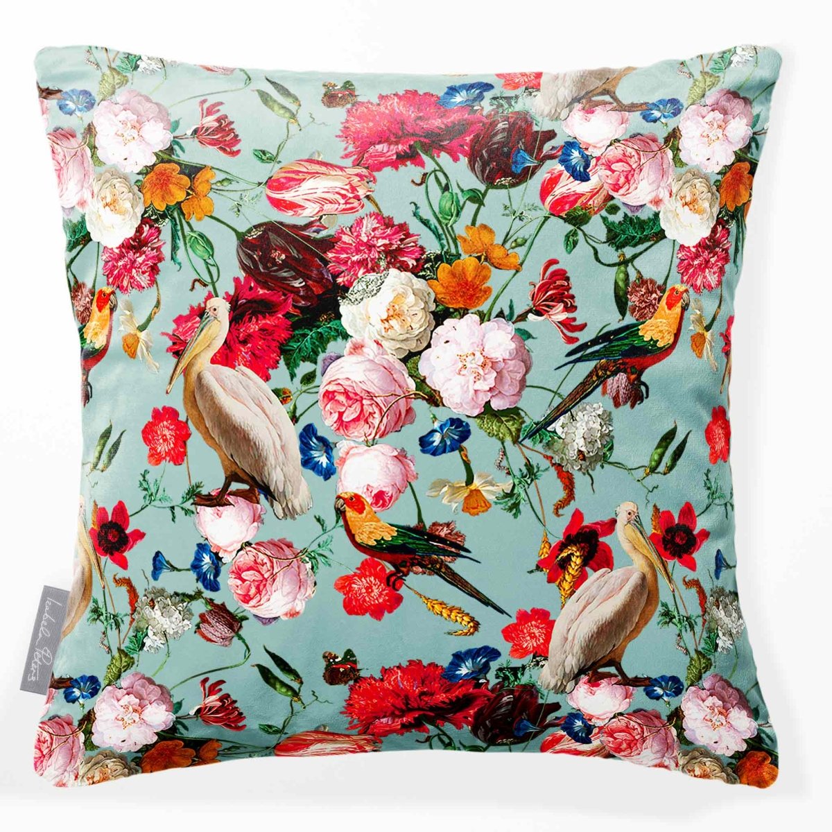 Peruvian Paradise | Sustainable Velvet Cushion - Blue Surf 40 x 40 cm Smooth by Izabela Peters