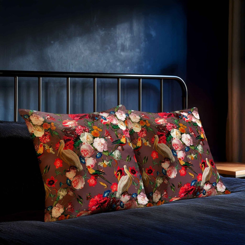 Peruvian Paradise | Sustainable Velvet Cushion - Italian Grape 40 x 40 cm Standard by Izabela Peters