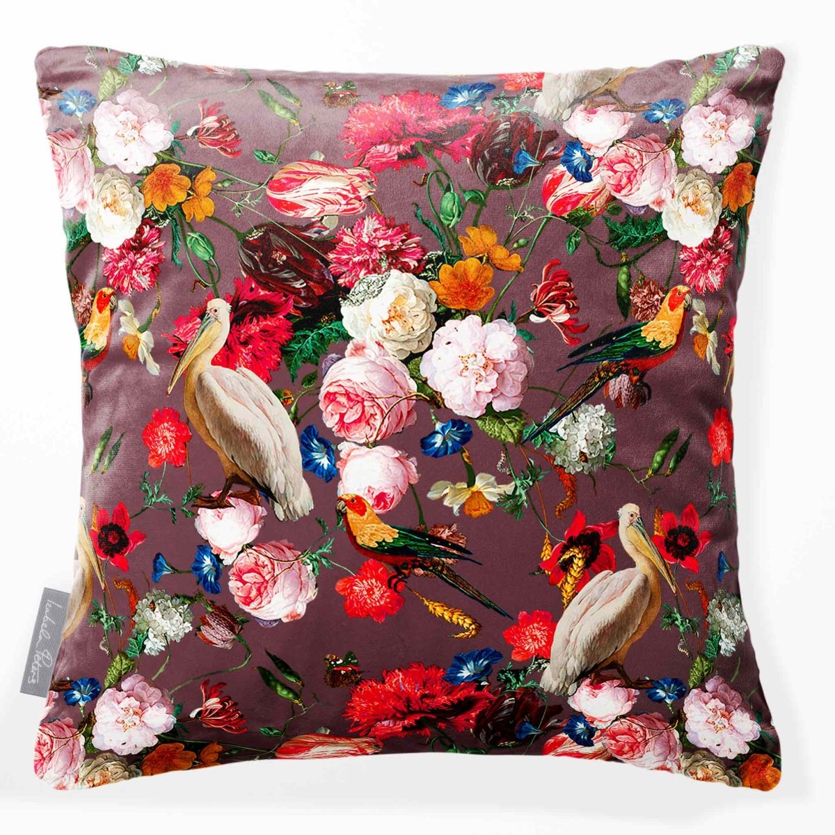 Peruvian Paradise | Sustainable Velvet Cushion - Italian Grape 40 x 40 cm Smooth by Izabela Peters