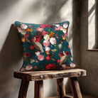 Peruvian Paradise | Sustainable Velvet Cushion - Teal 40 x 40 cm Standard by Izabela Peters