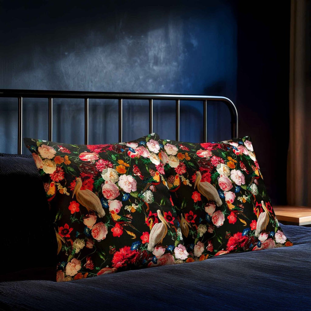 Peruvian Paradise | Sustainable Velvet Cushion - Charcoal 40 x 40 cm Standard by Izabela Peters