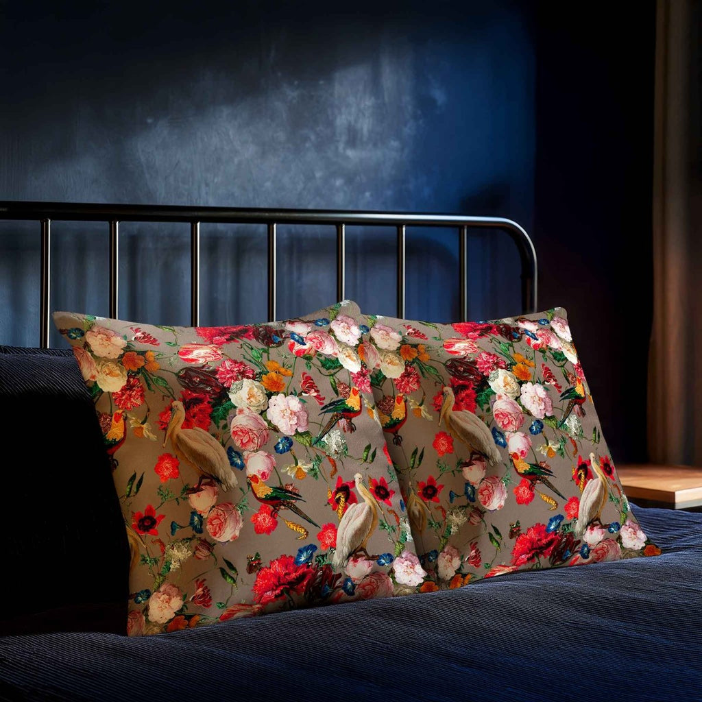 Peruvian Paradise | Sustainable Velvet Cushion - Dovedale Stone 40 x 40 cm Standard by Izabela Peters